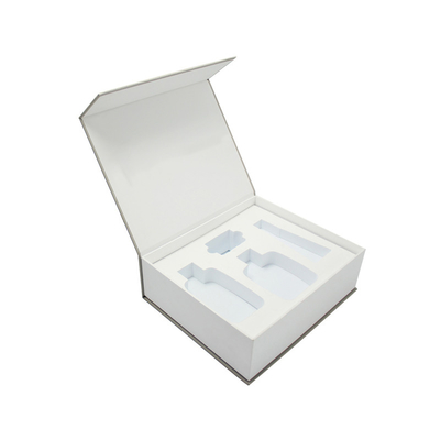 Beyaz C1S C2S Parfüm Ambalaj Kutusu Köpük Ekleme Sert Manyetik Hediye Kutusu