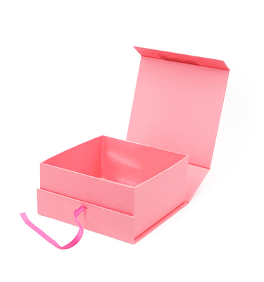 satın al Kurdele Spot UV ile 1600g Pembe Manyetik Sert Hediye Kutuları online manufacture