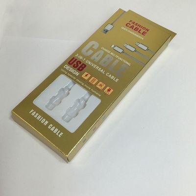 satın al 4C Yanan Altın Veri Kablosu Paketleme Geri Dönüştürülebilir Kağıt Kutular Serigrafi Baskı online manufacture
