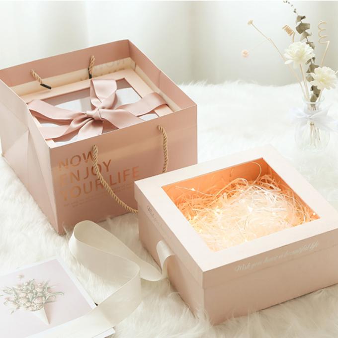 20*12cm Karton Çiçek Kapaklı Sunum Kutuları UV Vernik 2