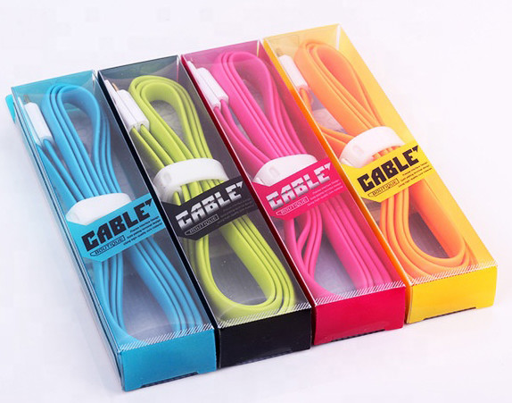 IPhone Samsung 1M 3FT Usb Kablosu PVC Ambalaj Kutusu 14g 16g 0
